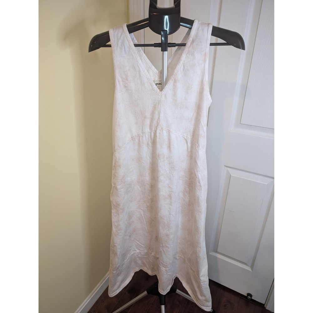 Pact Midi Dress Womens M Far Out Oat Organic Cotton V-Neck Tie‎ Dye Sleeveless